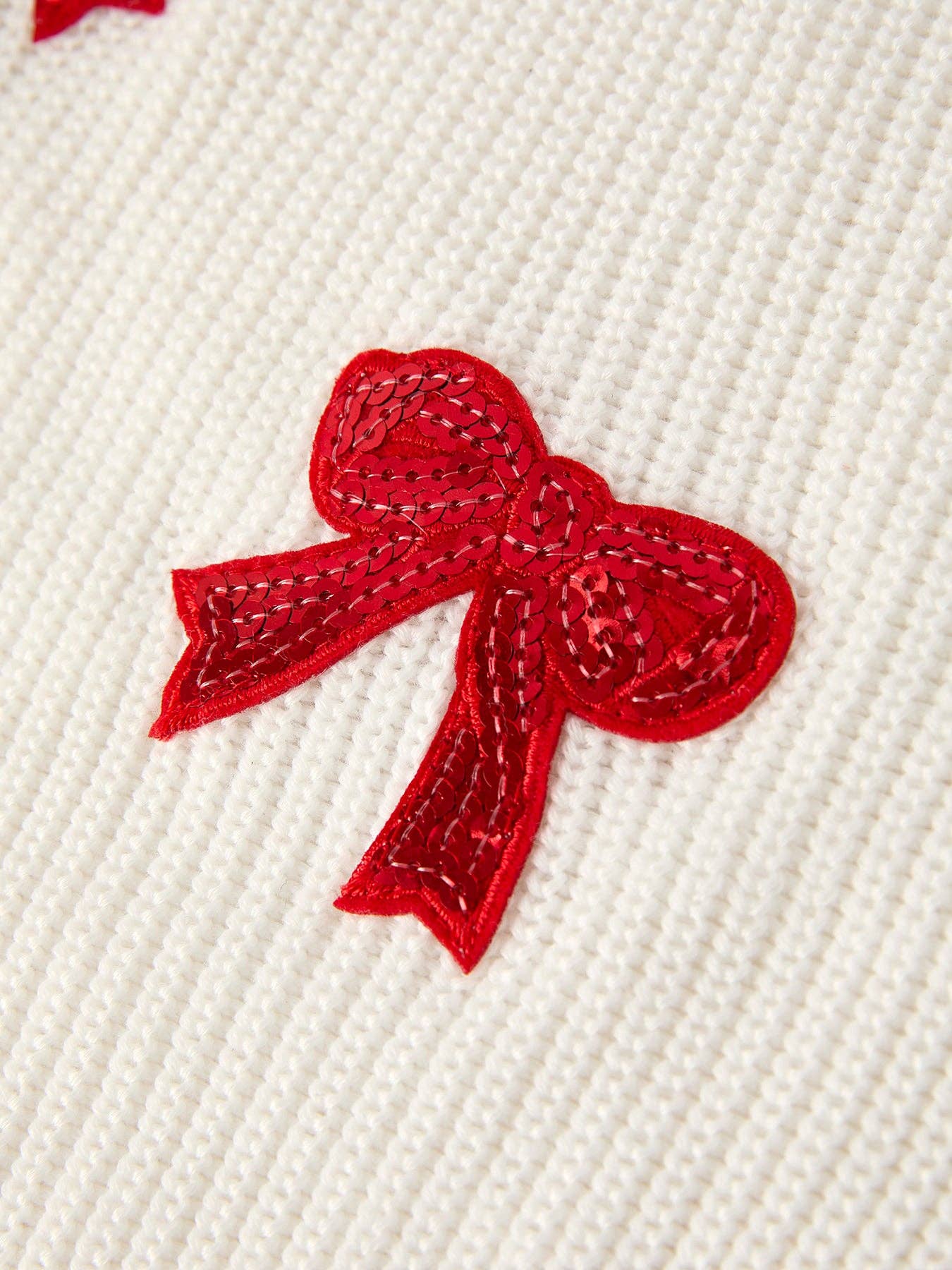 Christmas Bow Sequin Sweater