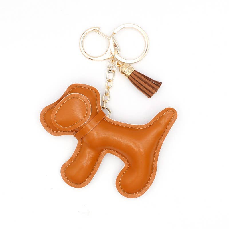 Vegan Leather Dog Key Chain