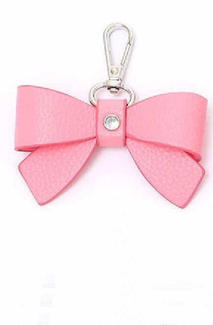 TRENDING VEGAN LEATHER BOW KEYCHAIN