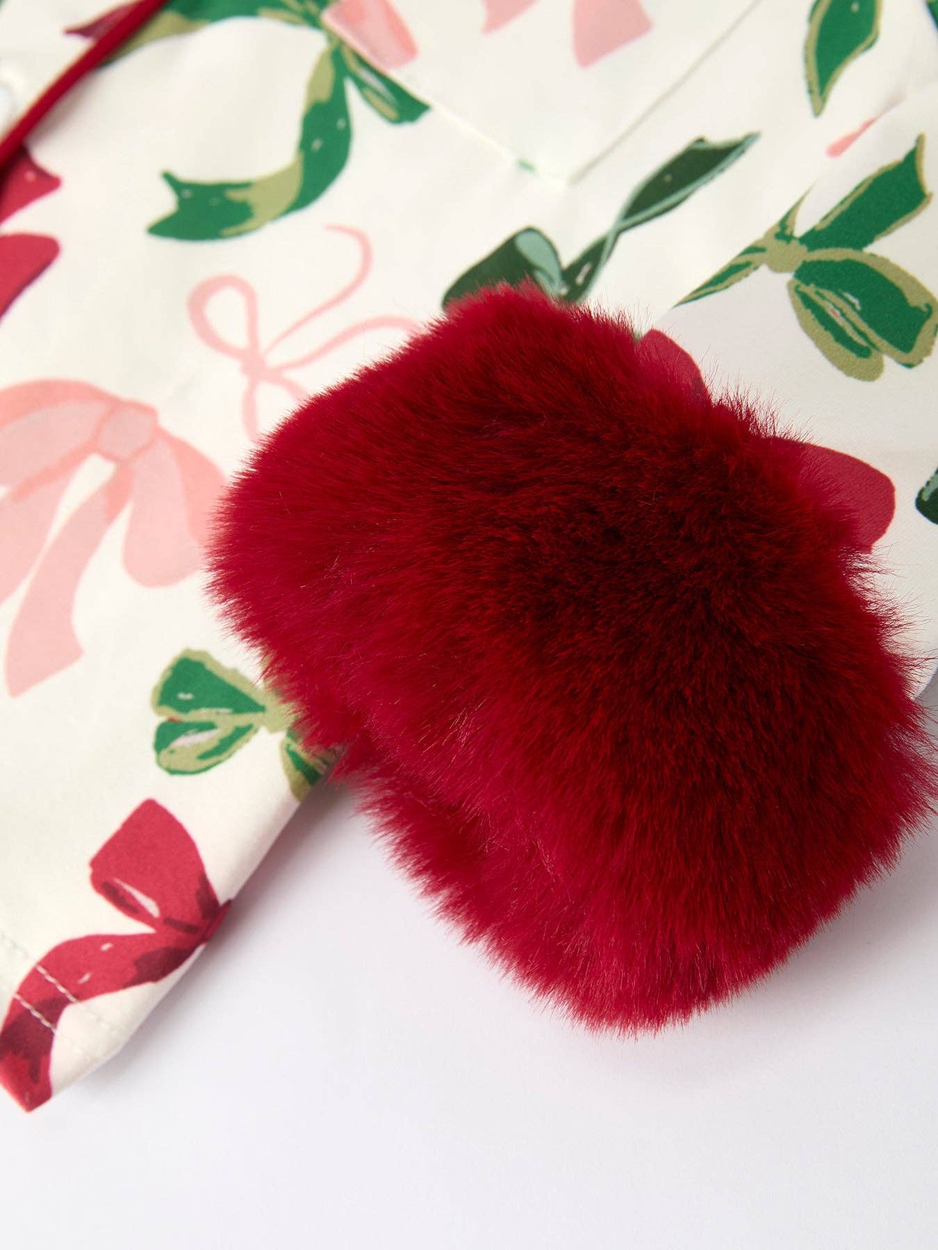 Red Cuff Christmas Bow Pajamas