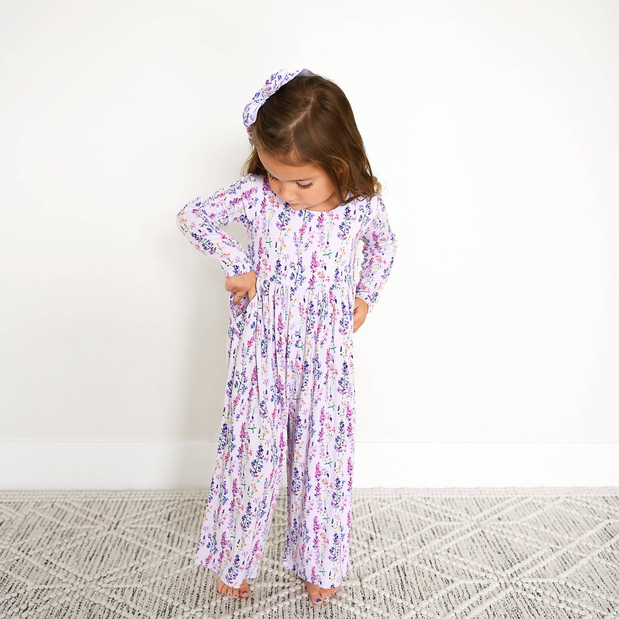 Lavender Blossom Floral Bamboo Romper
