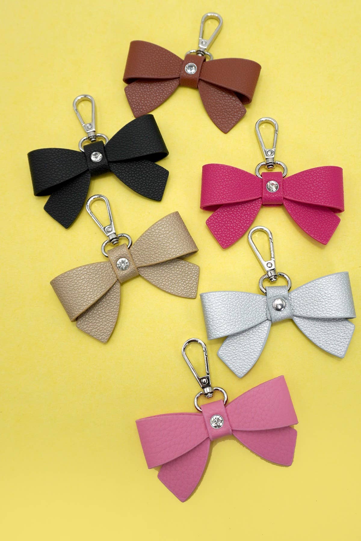 TRENDING VEGAN LEATHER BOW KEYCHAIN