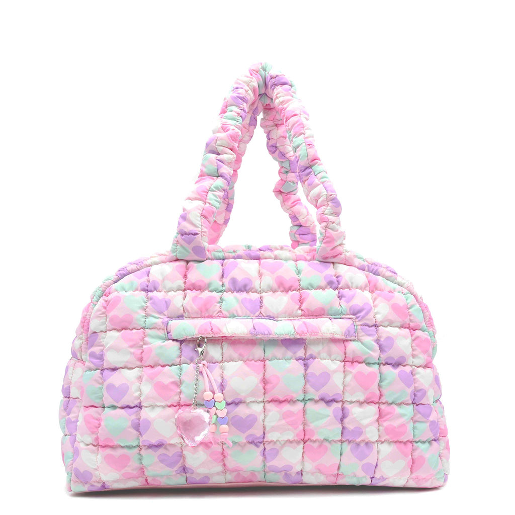 Quilted Scrunchies Heart Medium Duffle Bag