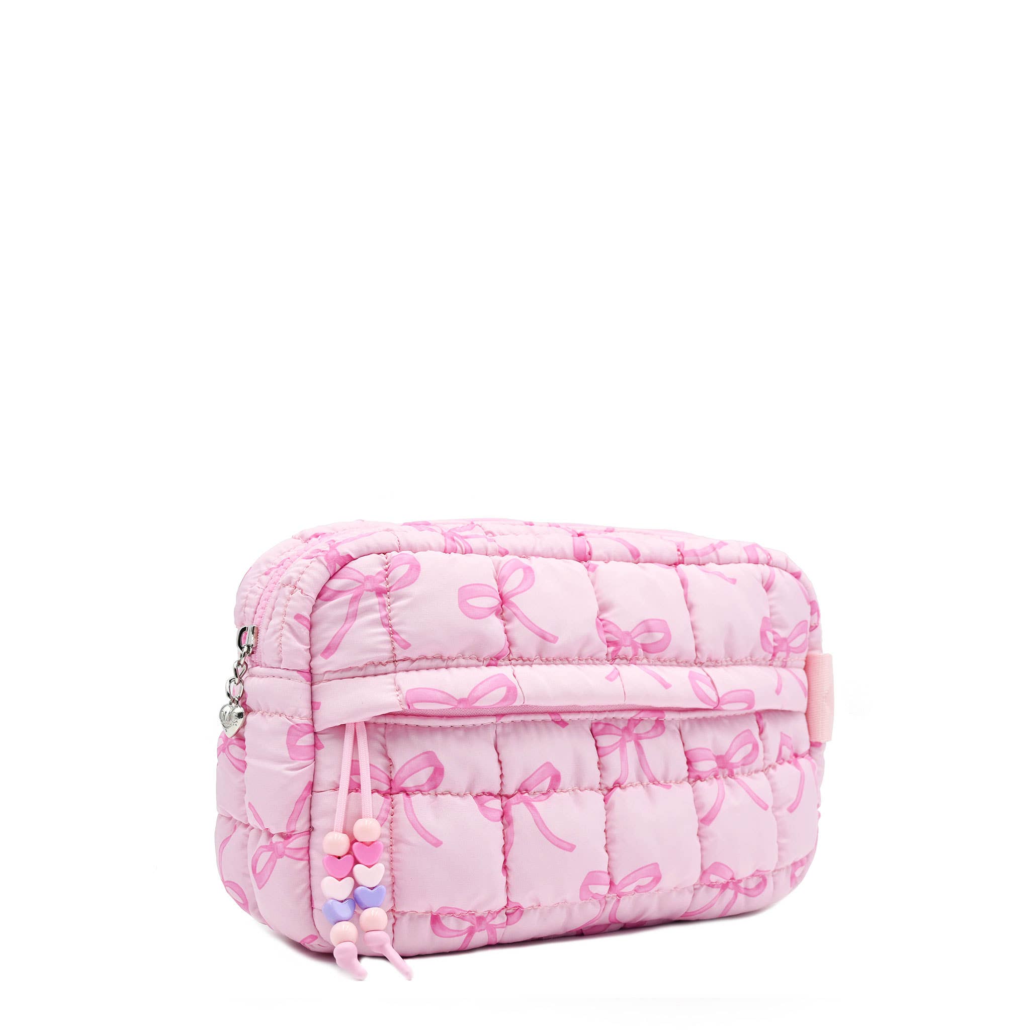 "GRWM" Quilted Bow Printed Pouch