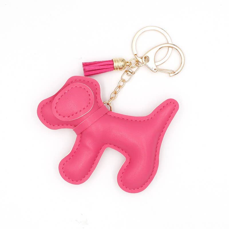 Vegan Leather Dog Key Chain
