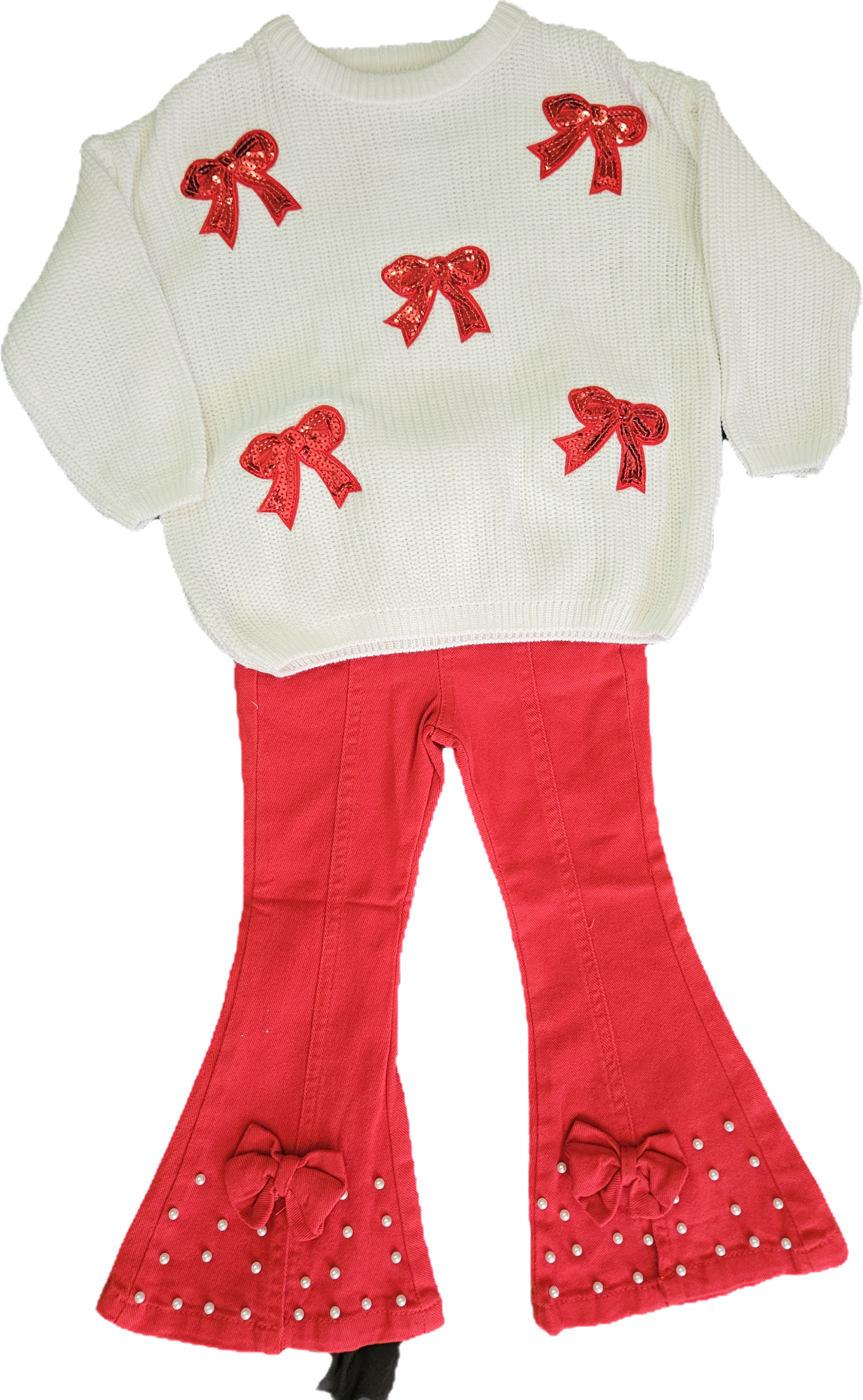 Christmas Bow Sequin Sweater