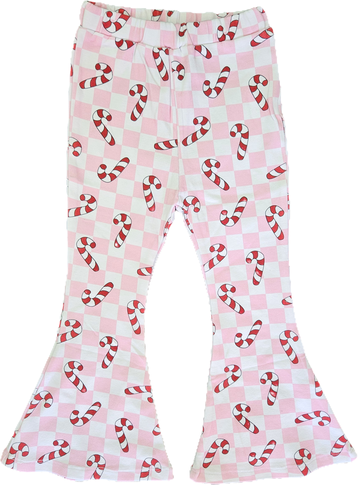 Candy Cane Checkered Flared Pants