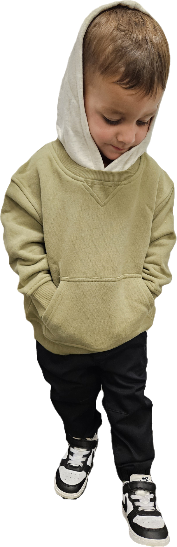 Olive Green Crew-Neck Hoodie