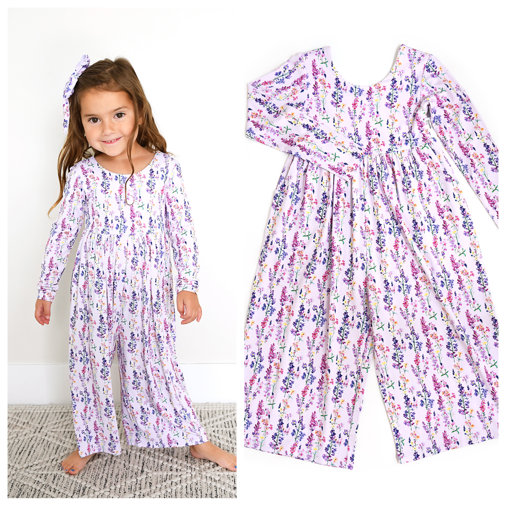 Lavender Blossom Floral Bamboo Romper