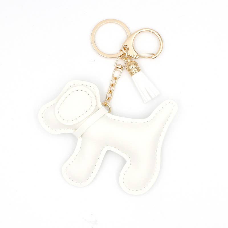 Vegan Leather Dog Key Chain