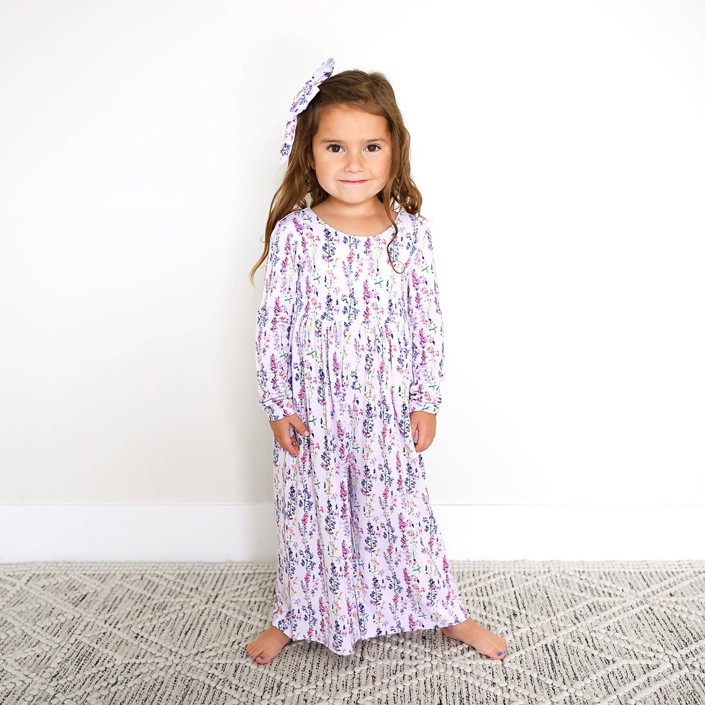 Lavender Blossom Floral Bamboo Romper