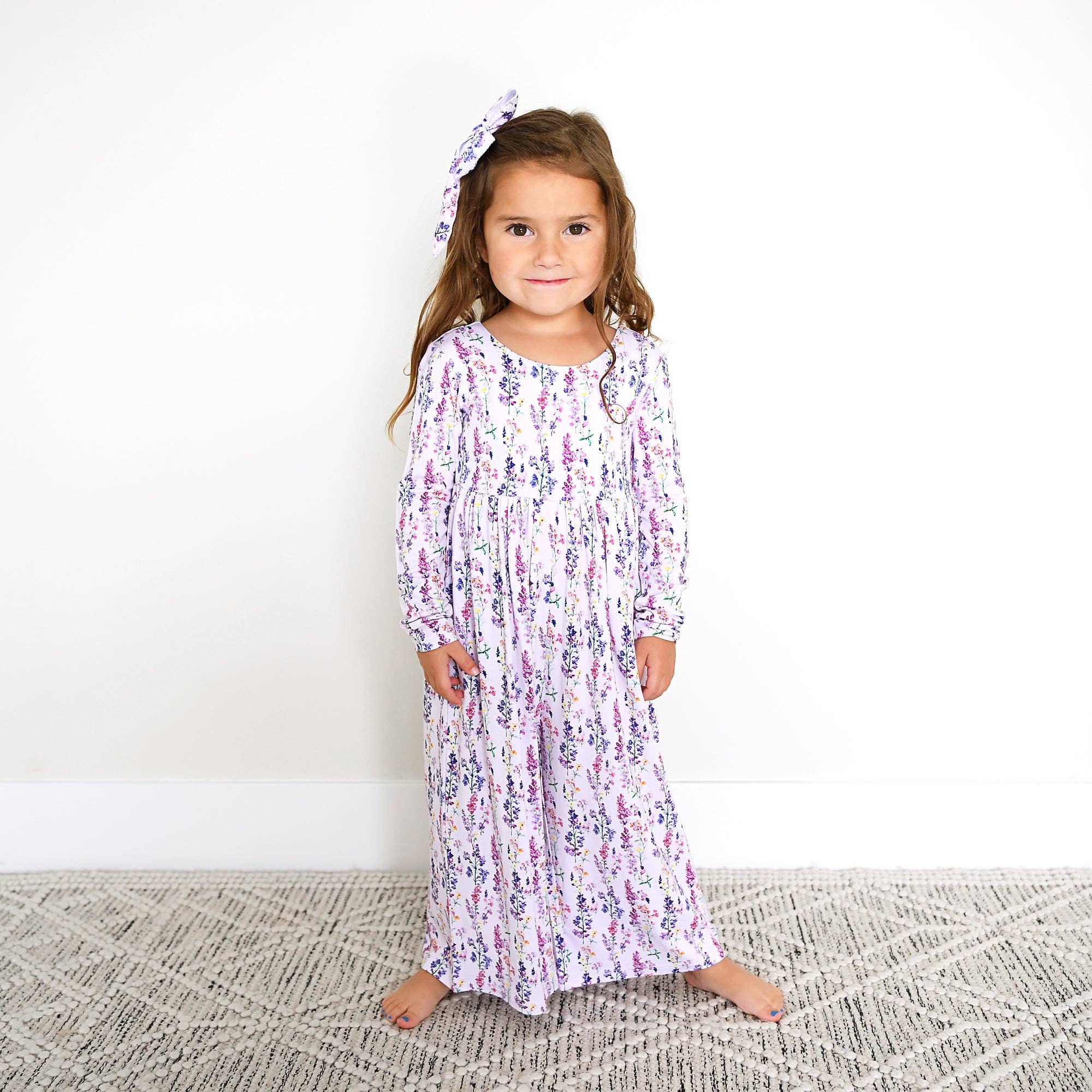 Lavender Blossom Floral Bamboo Romper