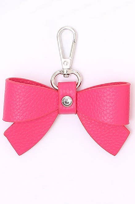 TRENDING VEGAN LEATHER BOW KEYCHAIN