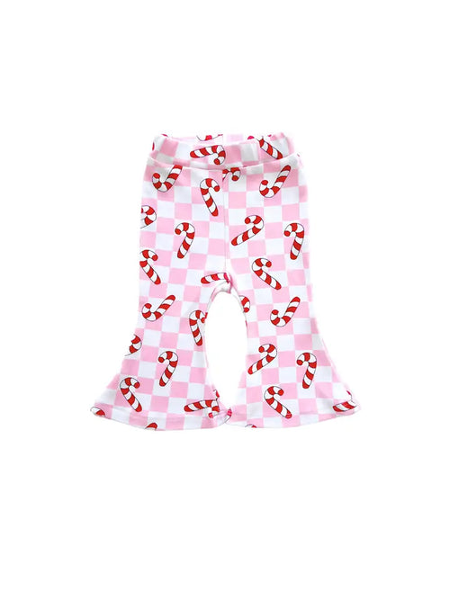 Candy Cane Checkered Flared Pants
