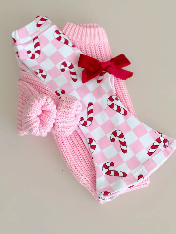 Candy Cane Checkered Flared Pants