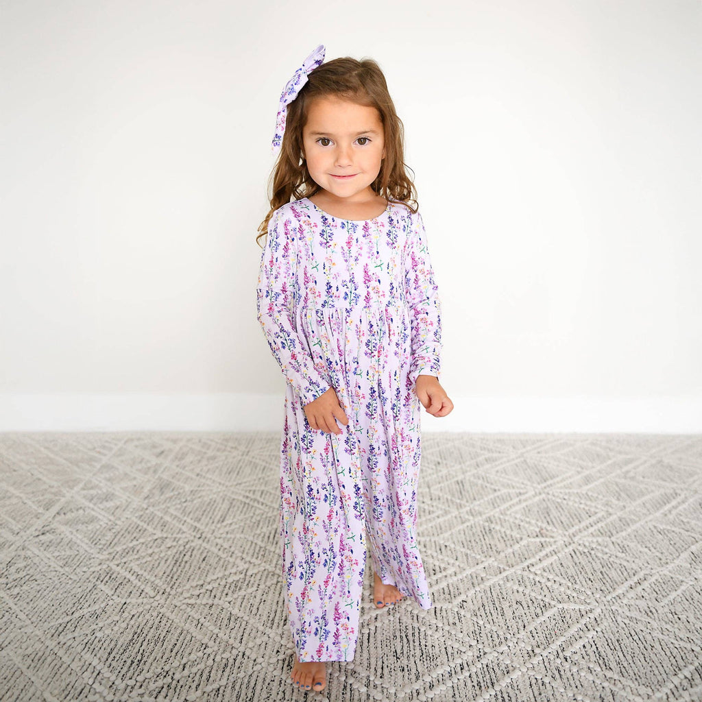 Lavender Blossom Floral Bamboo Romper