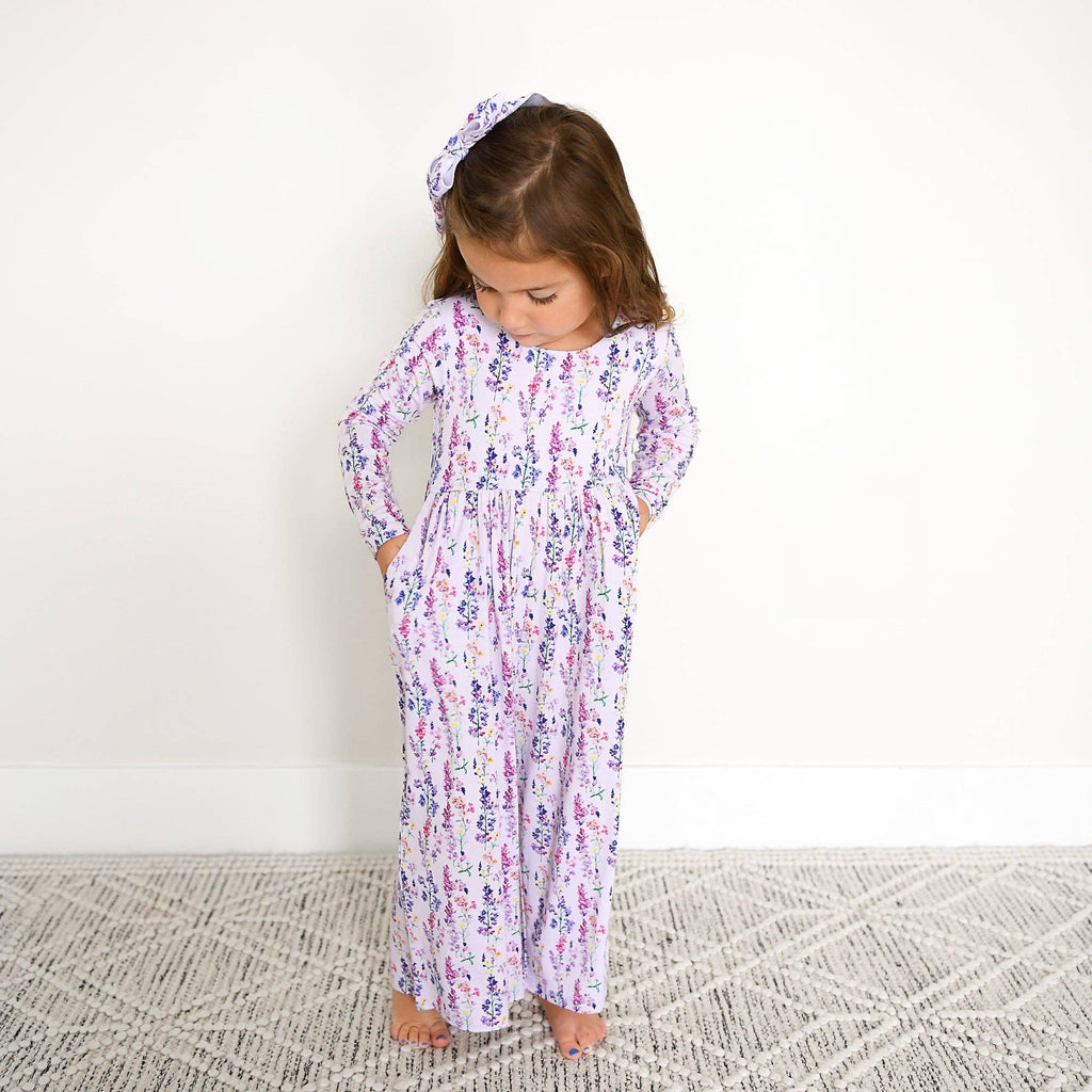 Lavender Blossom Floral Bamboo Romper